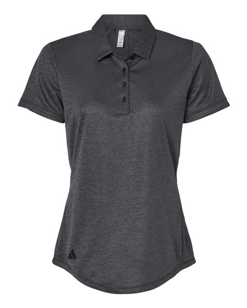 Adidas A592, Women's Space Dyed Polo, Black Melange