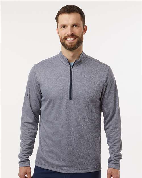 Adidas A593, Men's Space Dyed Quarter-zip Pullover, Collegiate Navy Melange