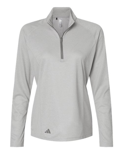 Adidas A594, Women's Space Dyed Quarter-zip Pullover, Grey One Heather