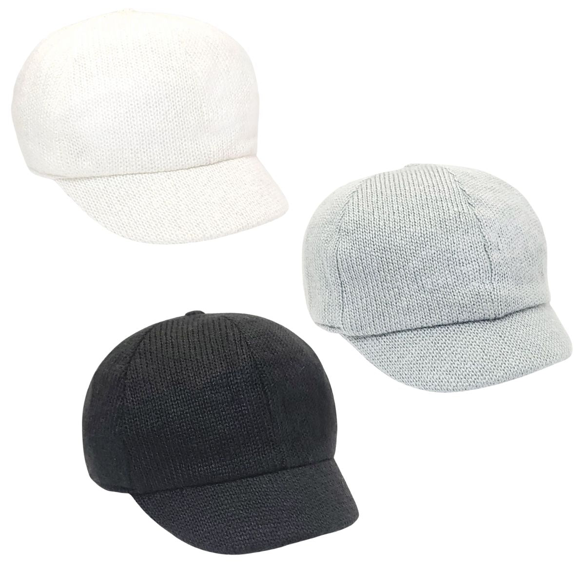 Newsboy Hat - Knitted, Multi-Coloured Dozen Special Mix&Match