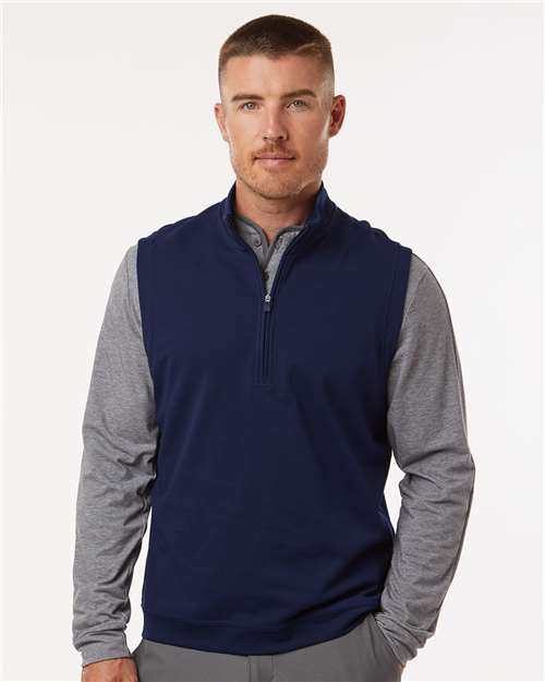 Adidas A599, Men's Club Quarter-zip Vest, Collegiate Navy