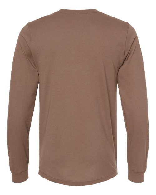 BELLA + CANVAS 3501, Unisex Jersey Long Sleeve Tee, Vintage Brown