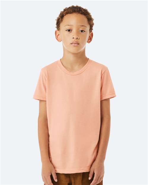 BELLA + CANVAS 3001Y, Youth Jersey Tee, Peach