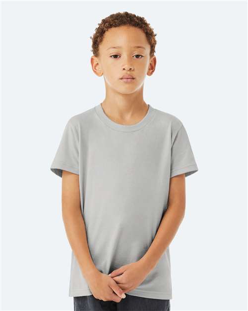 BELLA + CANVAS 3001Y, Youth Jersey Tee, Solid Athletic Grey