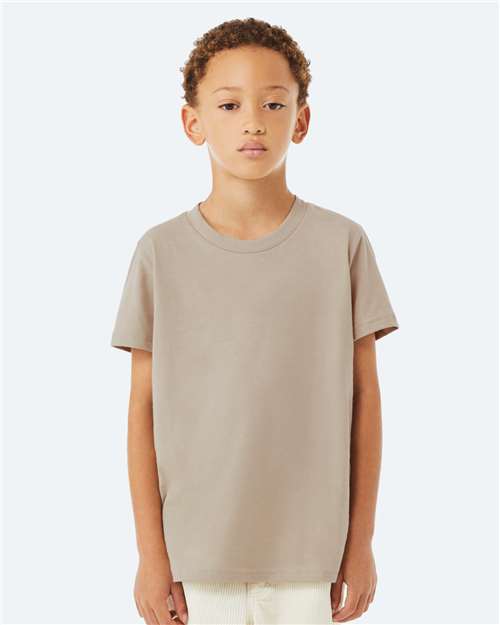 BELLA + CANVAS 3001Y, Youth Jersey Tee, Tan