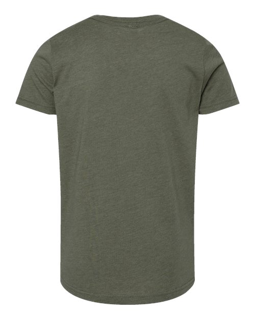 BELLA + CANVAS 3001YCVC, Youth Cvc Jersey Tee, Heather Military Green