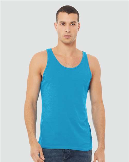 BELLA + CANVAS 3480CVC, Unisex Heather Cvc Tank, Neon Blue