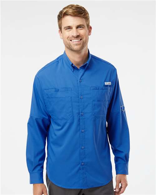 Men's PFG Tamiami™ II Shirt - - 12291 Vivid Blue 14224 212467 Antimicrobial Columbia Long Sleeves Mens & Unisex Moisture-Management Pockets Polyester Polyester - 100% Premium Fashion Resort S&S Exclusive Brands Sun/UV Protection Tops Visible Logos Wovens Wovens & Dress Shirts