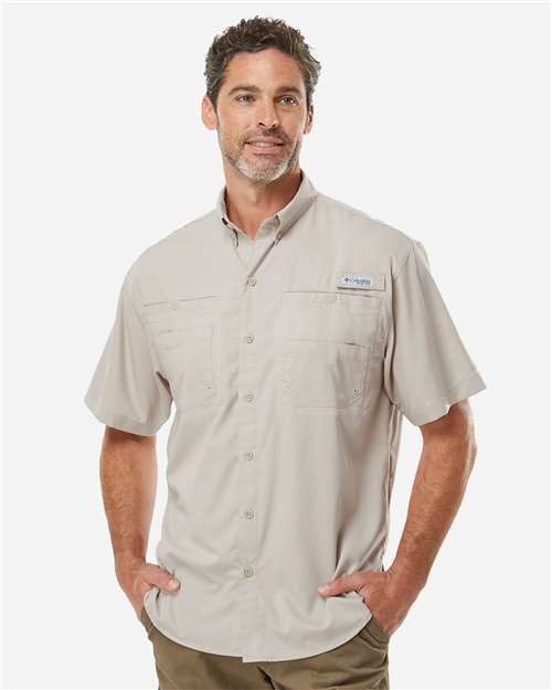 Columbia 212468, Men's Pfg Tamiami Ii Short Sleeve Shirt, Fossil