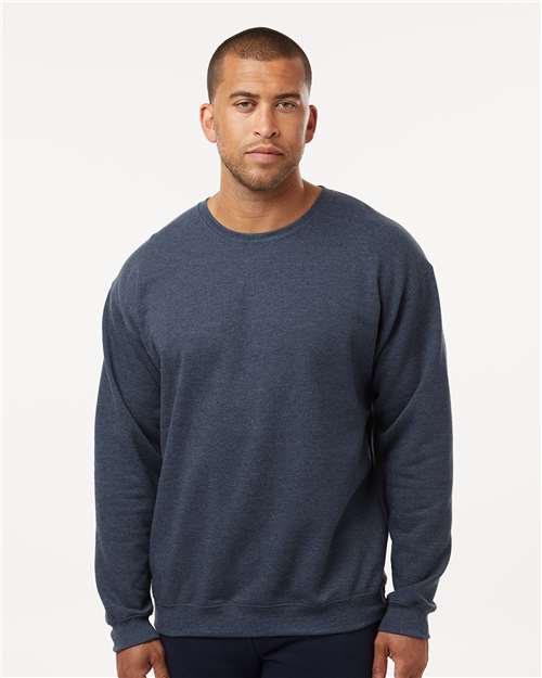 M&O 3340, Unisex Crewneck Fleece, Heather Navy