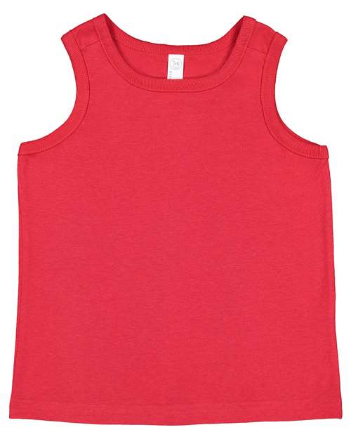 Toddler Fine Jersey Tank - - 12373 Red 08538 3323 Cotton - 100% Infants / Toddlers Rabbit Skins Sleeveless T-Shirts - Premium