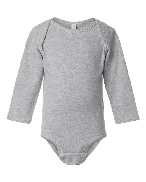 Rabbit Skins 4421, Infant Fine Jersey Long Sleeve Bodysuit, Heather