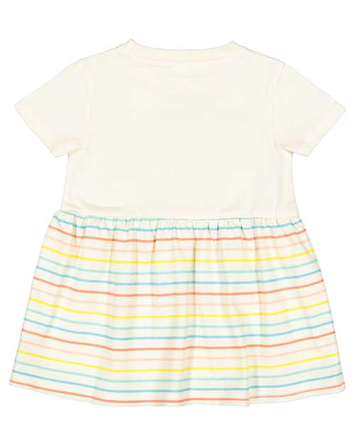 Rabbit Skins 5330, Infant Fine Jersey Dress, Natural/ Sunkissed Stripe