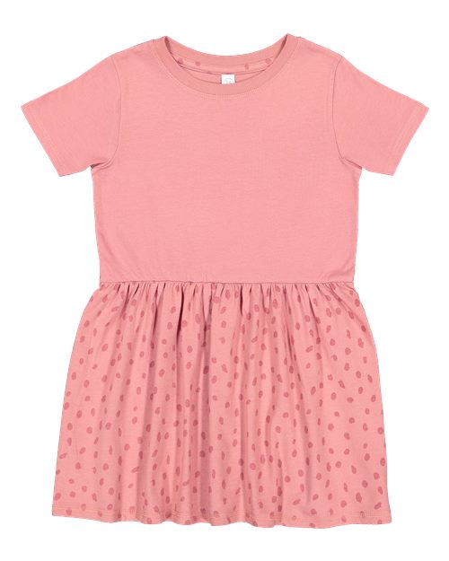 Rabbit Skins 5333, Toddler Fine Jersey Dress, Mauvelous/ Mauvelous Spot
