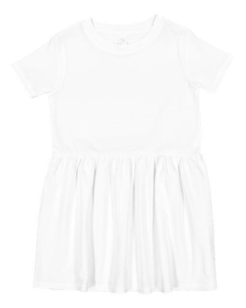 Rabbit Skins 5333, Toddler Fine Jersey Dress, White