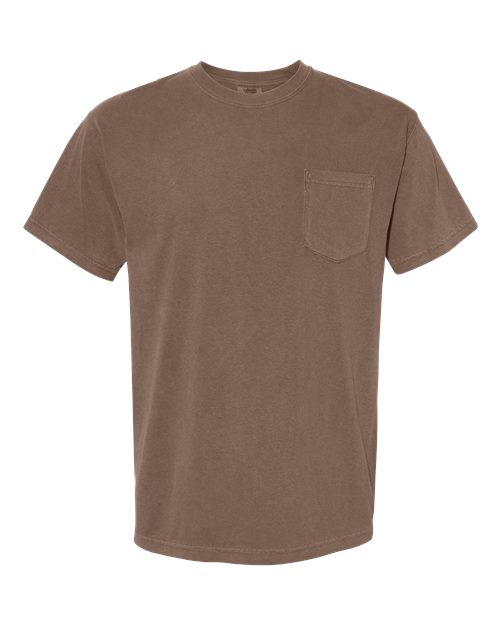 Comfort Colors 6030, Unisex Garment-dyed Heavyweight Pocket T-shirt, Espresso