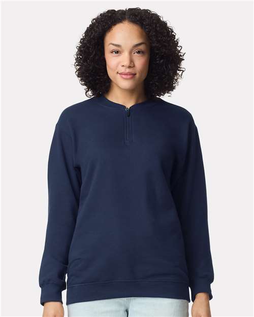 Gildan 18900 Heavy Blend Fleece Stadium Blanket Navy Cotton Cotton-Poly Blend Crewneck Fleece Mens & Unisex Mens & Unisex Tops Midweight Moisture-Wicking Outerwear Polyester Premium Regular Fit Spandex Sport / Athletic Super Heavyweight Sweatshirts & Fleece Tear-Away Label Tops Zippered