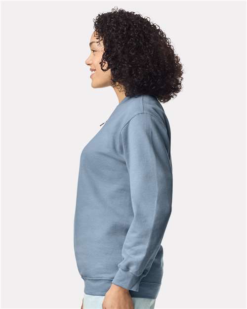Gildan SF008, Unisex Softstyle Midweight Quarter-zip Sweatshirt, Stone Blue