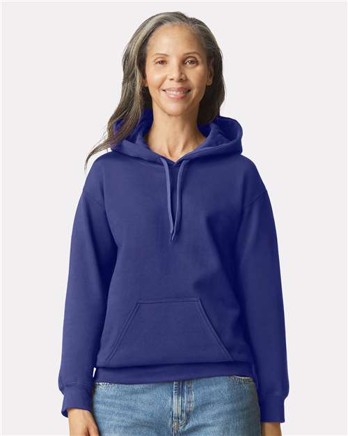 Gildan SF500 Unisex Softstyle® Midweight Hooded Sweatshirt Cobalt Cotton Cotton-Poly Blend Fleece Hooded Insulated Jersey Midweight Moisture-Wicking Outerwear Pocket Polyester Regular Fit Spandex Sport / Athletic Super Heavyweight Sweatshirts & Fleece Tear-Away Label Tops Womens Womens Tops