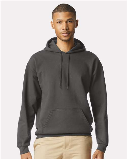 Gildan SF500 Unisex Softstyle® Midweight Hooded Sweatshirt Smoke Cotton Cotton-Poly Blend Fleece Hooded Insulated Jersey Midweight Moisture-Wicking Outerwear Pocket Polyester Regular Fit Spandex Sport / Athletic Super Heavyweight Sweatshirts & Fleece Tear-Away Label Tops Womens Womens Tops