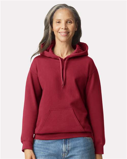 Gildan SF500 Unisex Softstyle® Midweight Hooded Sweatshirt Cardinal Cotton Cotton-Poly Blend Fleece Hooded Insulated Jersey Midweight Moisture-Wicking Outerwear Pocket Polyester Regular Fit Spandex Sport / Athletic Super Heavyweight Sweatshirts & Fleece Tear-Away Label Tops Womens Womens Tops