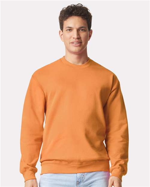 Gildan SF000 Unisex Softstyle® Midweight Crewneck Sweatshirt Tangerine Cotton Cotton-Poly Blend Crewneck Fleece Midweight Moisture-Wicking Outerwear Polyester Regular Fit Spandex Sport / Athletic Super Heavyweight Sweatshirts & Fleece Tear-Away Label Tops Womens Womens Tops