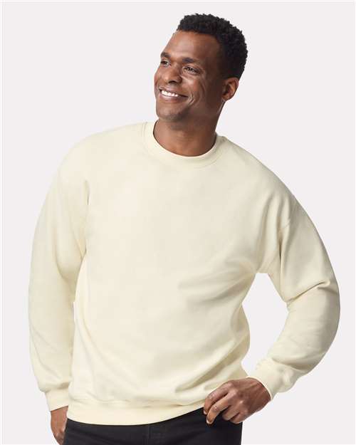Gildan SF000 Unisex Softstyle® Midweight Crewneck Sweatshirt Off White Cotton Cotton-Poly Blend Crewneck Fleece Midweight Moisture-Wicking Outerwear Polyester Regular Fit Spandex Sport / Athletic Super Heavyweight Sweatshirts & Fleece Tear-Away Label Tops Womens Womens Tops