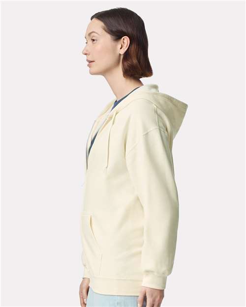Gildan SF600, Unisex Softstyle Midweight Full-zip Hooded Sweatshirt, Off White