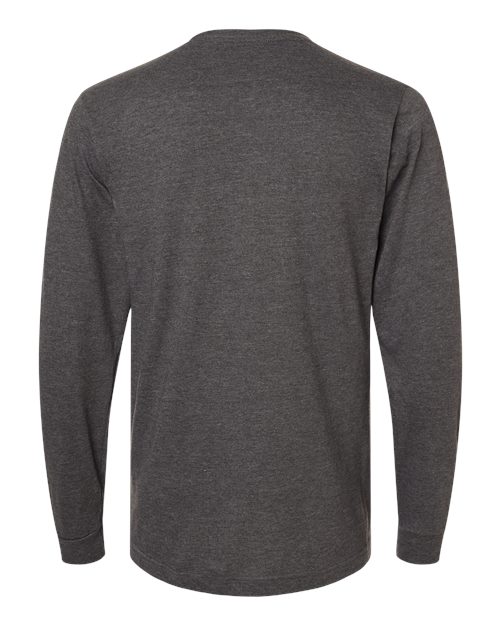 M&O 4501, Fine Jersey Long Sleeve T-shirt, Heather Charcoal