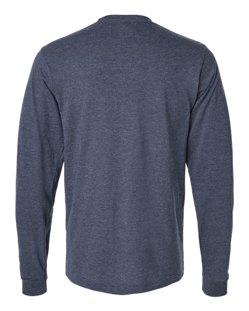 M&O 4501, Fine Jersey Long Sleeve T-shirt, Heather Navy