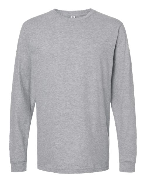 M&O 4501, Fine Jersey Long Sleeve T-shirt, Heather Grey
