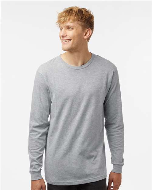 M&O 4501, Fine Jersey Long Sleeve T-shirt, Heather Grey