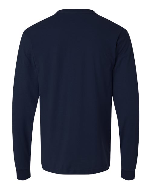 M&O 4501, Fine Jersey Long Sleeve T-shirt, Fine Navy