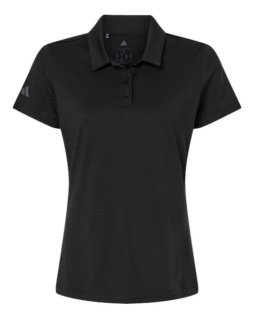 Adidas A707, Women's Textured Stripe Polo, Black