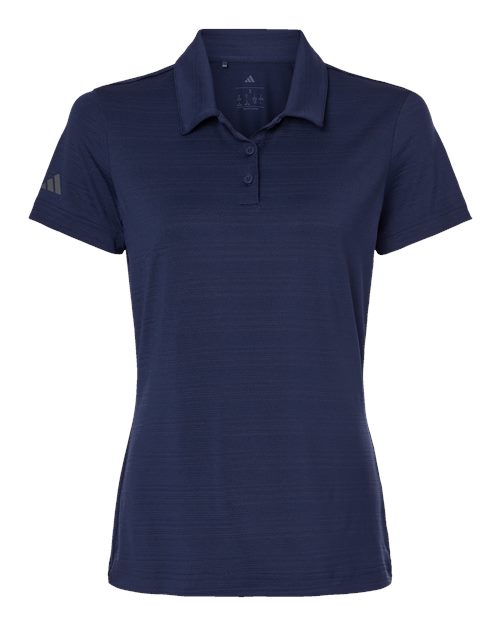 Adidas A707, Women's Textured Stripe Polo, Dark Blue
