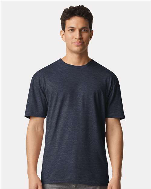 Gildan 3000, Unisex Light Cotton T-shirt, Heather Navy