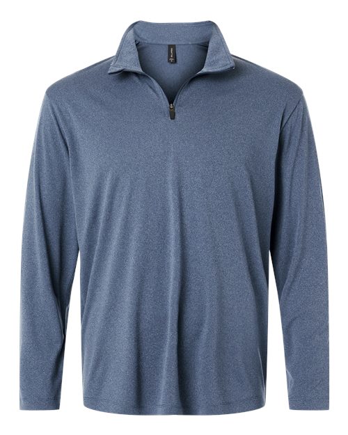 AllPro 41870, Men's Pro-lock Performance Quarter-zip Pullover, Heather Navy