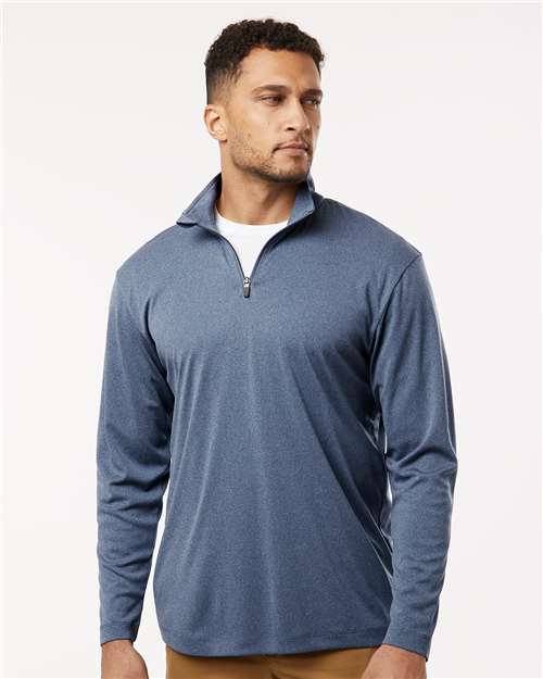 AllPro 41870, Men's Pro-lock Performance Quarter-zip Pullover, Heather Navy
