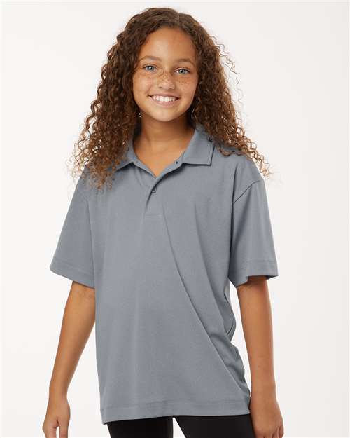 AllPro 41800Y, Youth Pro-lock Performance Polo, Heather Steel