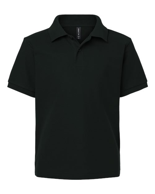 AllPro 62800Y, Youth Pique Polo, Black