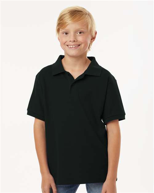 AllPro 62800Y, Youth Pique Polo, Black