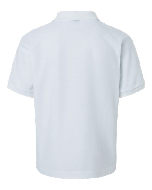 AllPro 62800Y, Youth Pique Polo, White