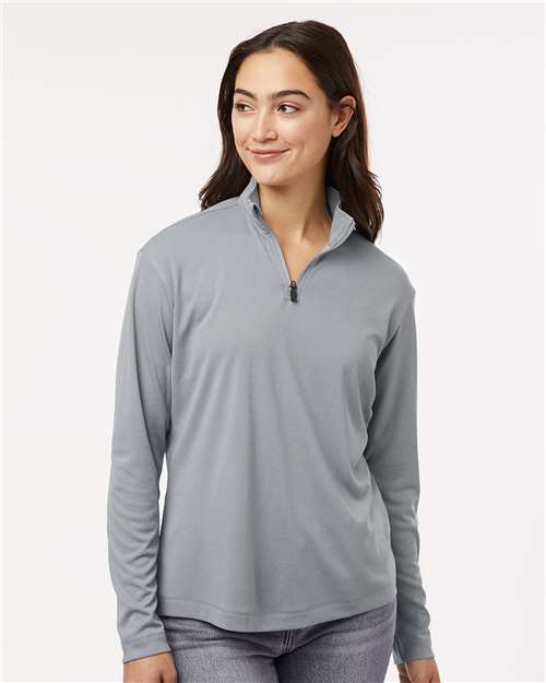 AllPro 41870L, Women's Pro-lock Performance Quarter-zip Pullover, Heather Steel