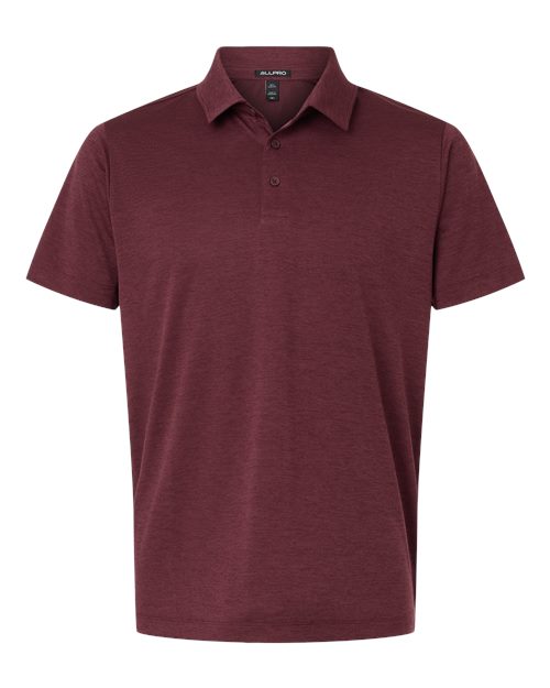 AllPro 4HM00, Men's Pro-lock Performance Mélange Polo, Maroon Melange
