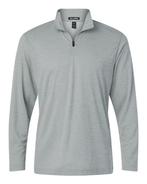 AllPro 4HM700, Men's Pro-lock Performance Mélange Quarter-zip Pullover, Silver Melange