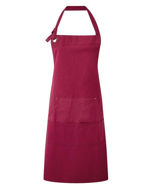 Artisan Collection by Reprime RP137, Calibre Heavy Cotton Canvas Pocket Apron, Burgundy