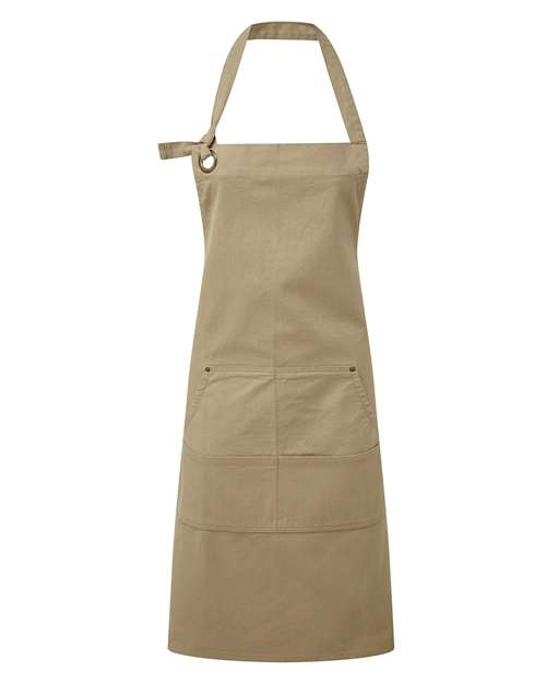 Artisan Collection by Reprime RP137, Calibre Heavy Cotton Canvas Pocket Apron, Khaki