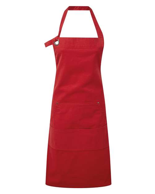 Artisan Collection by Reprime RP137, Calibre Heavy Cotton Canvas Pocket Apron, Red