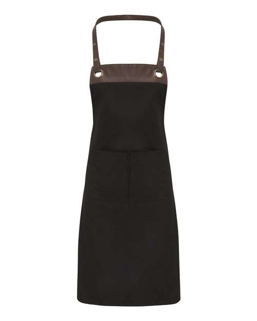 Artisan Collection by Reprime RP123, Espresso Bib Apron, Black/ Brown