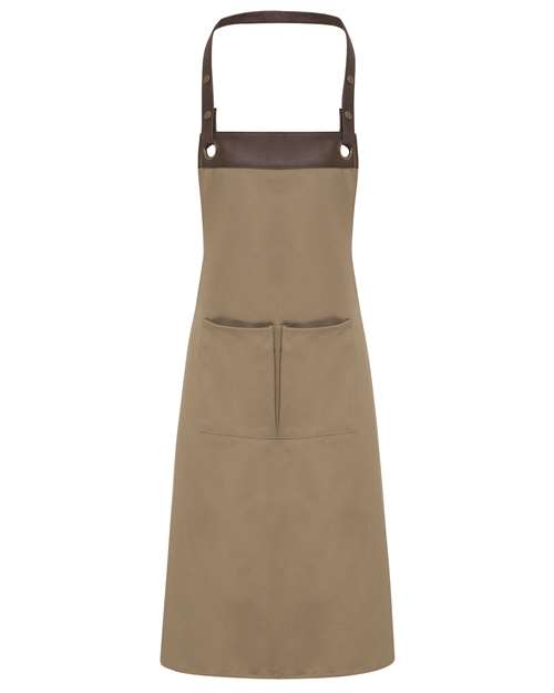 Artisan Collection by Reprime RP123, Espresso Bib Apron, Khaki/ Brown